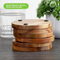 Custom Ecofriendly Round Acacia Wooden Cup Coasters with Holder for Green Living