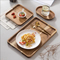 Decorative Vintage Bamboo Wood Serving Tray Set for Appetizer / Coffee / Home Decor