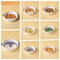 Korean Style Ceramic Dog Bowl and Cat Food Bowl with Magical Animal Double - Ear and Bamboo Stand