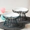 Neck-Protecting Round Ceramic Pet Food Bowl Dog Cat Bowls with Metal Stand