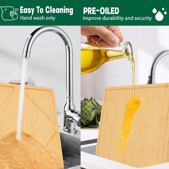 Premium Large Bamboo Cutting Board with Storage Container