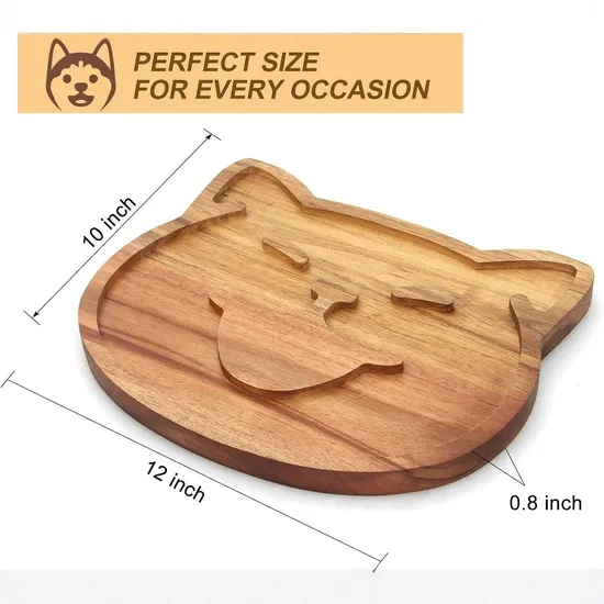 Rustic Cute Acacia Wood Cheese Plate for Charcuterie Boards & Wine Nights