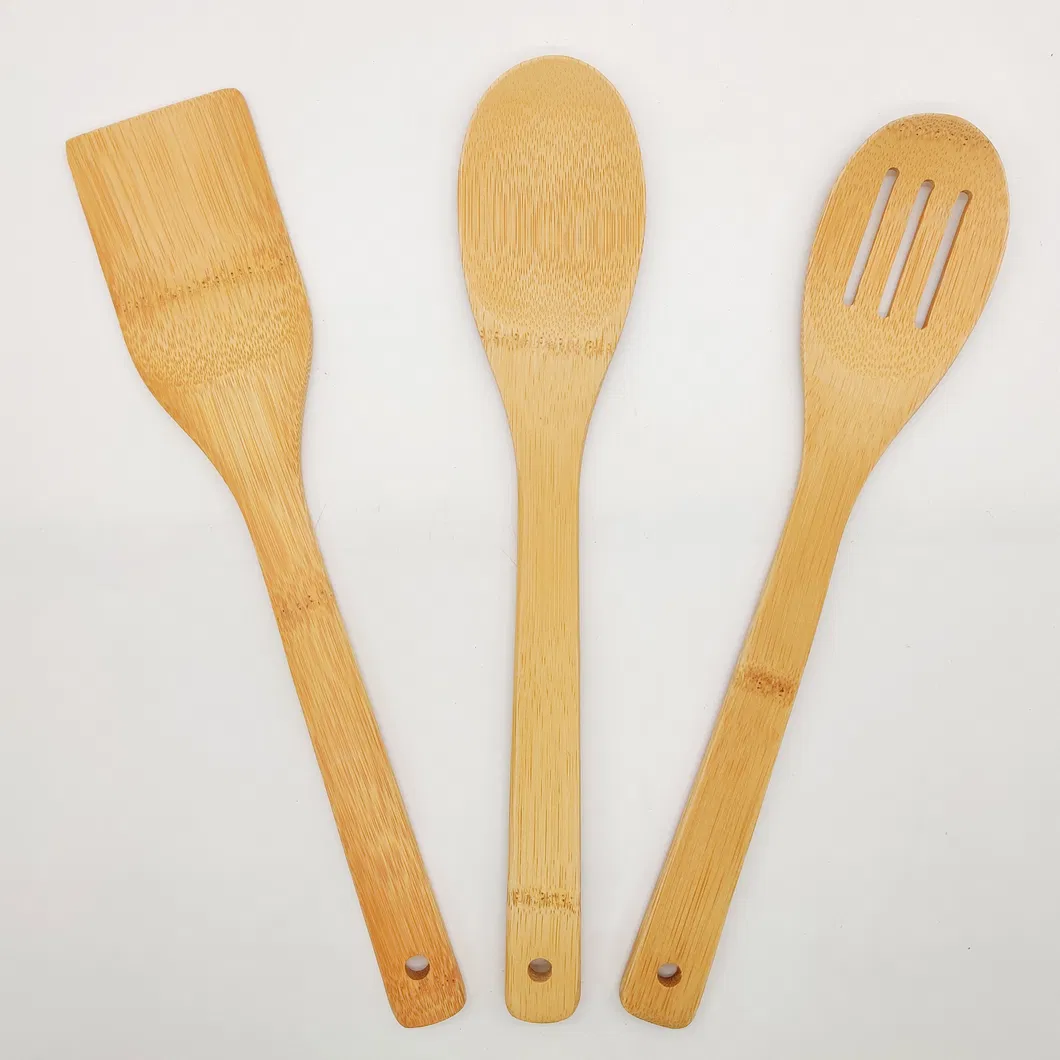 Bamboo Cutlery Organizer Utensils Holder with Spice Rack & 3-Piece Utensil Set