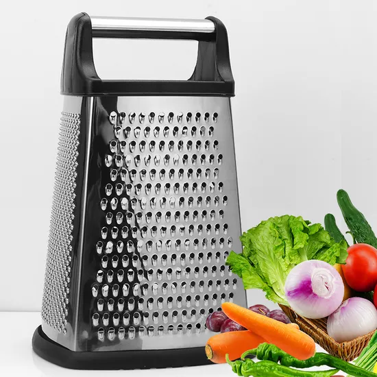 Kitchen Tool 4 Sided Handheld Stainless Steel Cheese Ginger Potatoes Food Shredder Cheese Grater