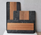 Square Solid Wood Marble Bread Toast Fruit Cutting Board for Kitchen