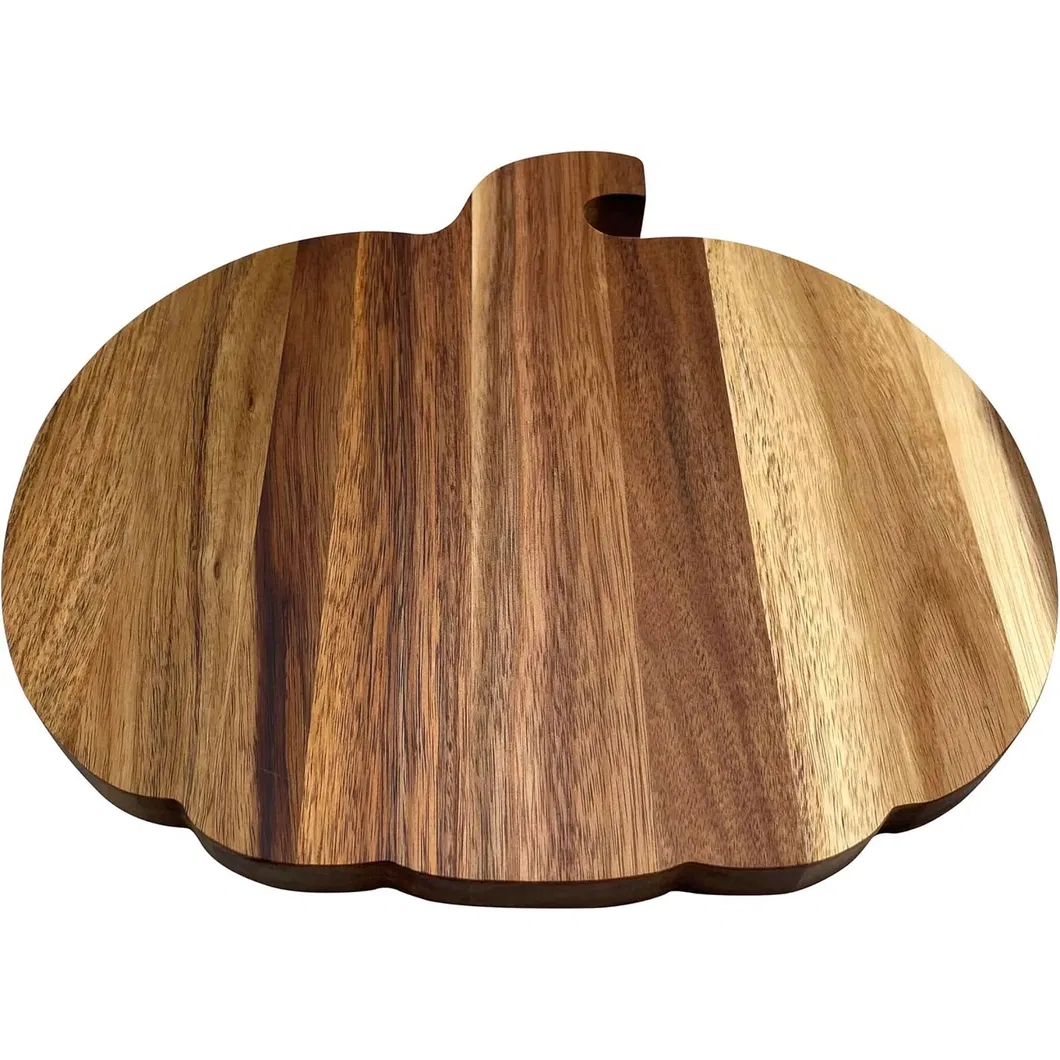 Pumpkin Shape Acacia Wood Cutting Board Serving Board for Kitchen