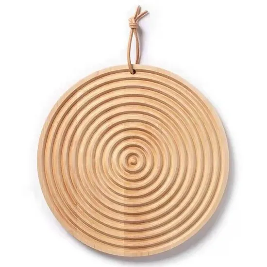 Wave Design Beech Wood Serving Tray Bread Cutting Board