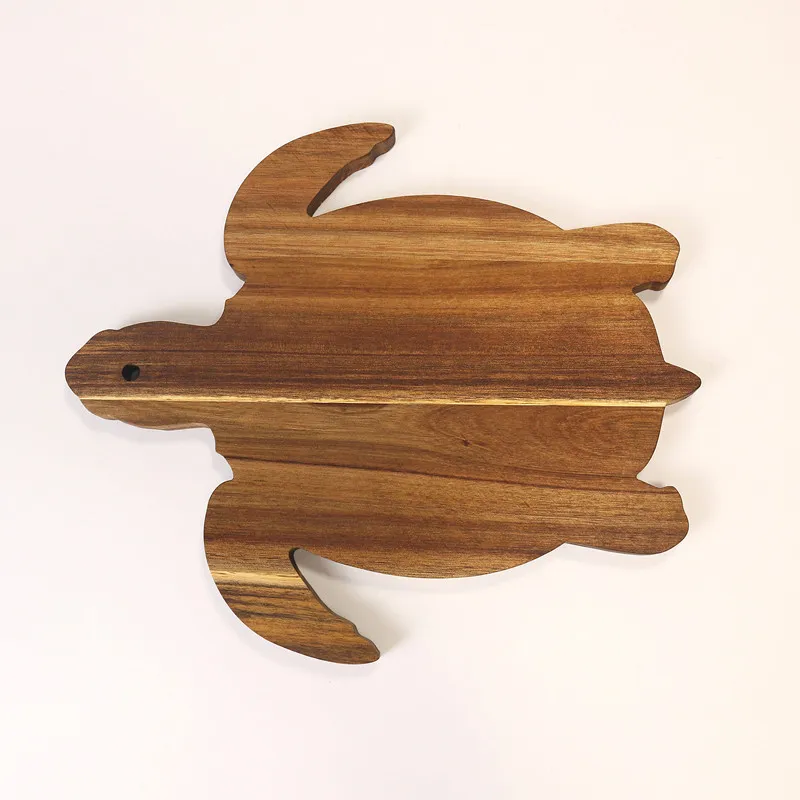 Artisan-Crafted Engraved Turtle Shape Wood Charcuterie Platter