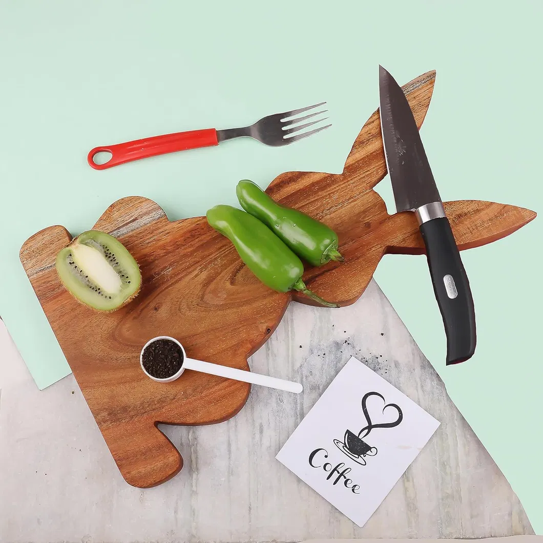 Cute Bunny Shape Acacia Wood Cheese Board Cutting Board for Gift