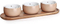 Chips and DIP Set Acacia Wood Serving Tray with 3 Round Ceramic Bowls