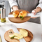 Practical Round Marble and Wood Cheese - Presenting Board with Handle