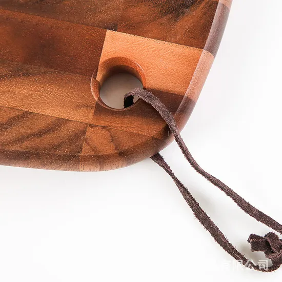 Custom End Grain Wood Cutting Board with Leather Rope