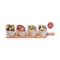 Bamboo Wood Tray Fruits Condiments Appetizer Tray and Desserts Serving Tray with 3 White Ceramic Bowls