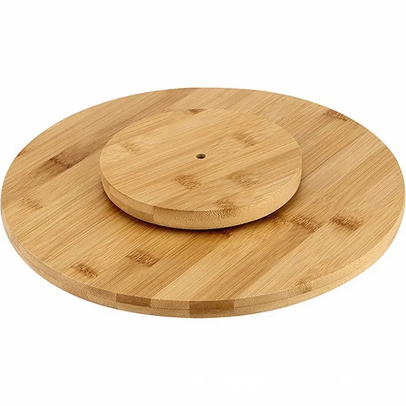 Rustic Round Roatating Bamboo Lazy Susan for Serving Fruit / Cake
