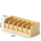 6-Grid Natural Bamboo Belt Organizer Box for Closet and Drawer