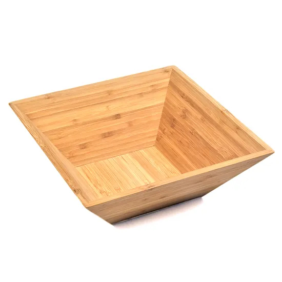 Square Bamboo Serving Bowls for Salad and Fruit