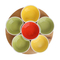 10 Inch Rotatable Bamboo Divided Serving Tray with 5 Removable Ceramic Bowls