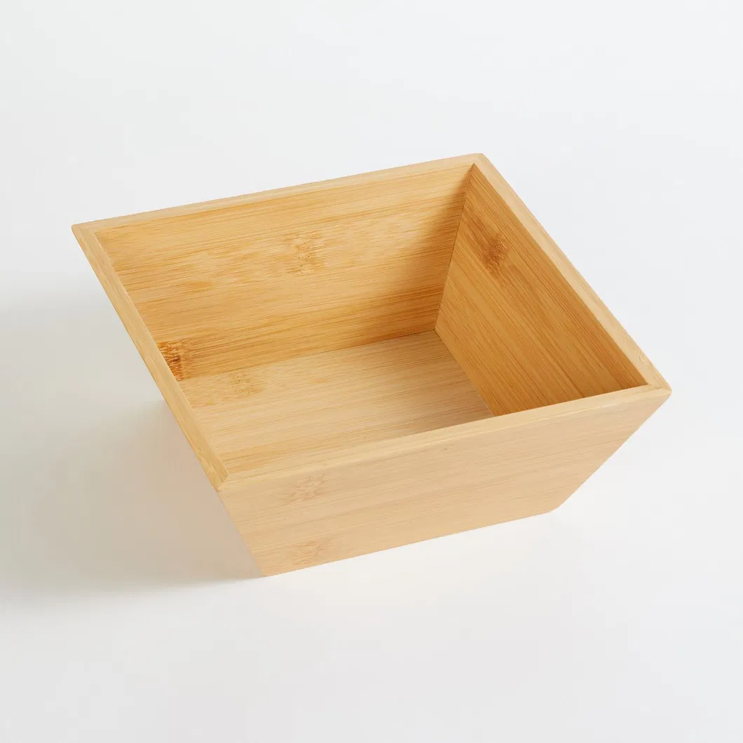 Square Shape Bamboo Salad Bowl Serving Bowl for Kitchen