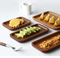 Hot Selling Divided Ebony Wood Food Serving Plate for Kitchen