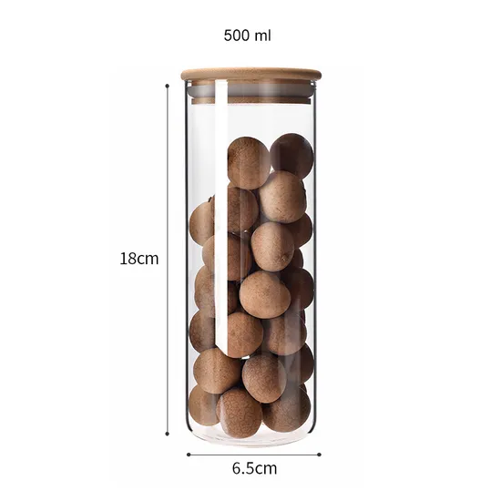 Wholesale High Borosilicate Glass Food Storage Jar with Bamboo Lid