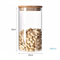 Clear Round Borosilicate Glassware Candy Pasta Cookie Food Packaging Container with Bamboo Lids