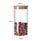 450ml 550ml 750ml 900ml Round Glass Food Storage Container Jar with Bamboo Wood Lid