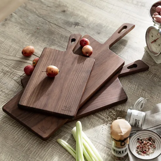 Durable Weathered Walnut Wood Serving Platter for Picnics & Parties