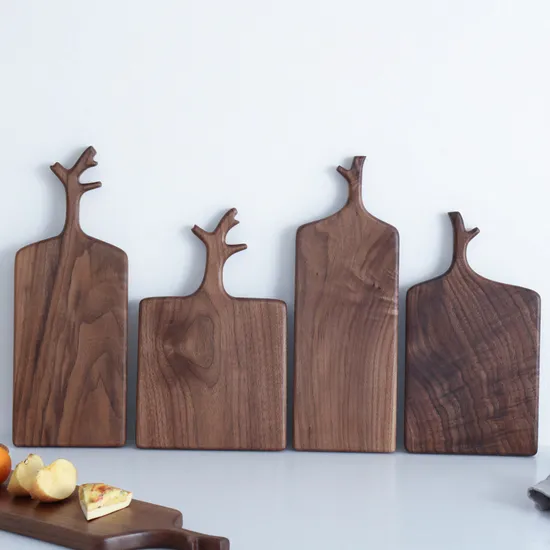 Leaf Shape Walnut Wood Serving Board for Cheese / Charcuterie / Snack