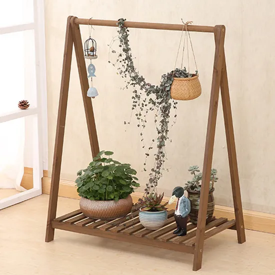 Solid Wooden Flower Shelf for Pot Flower and Hanging Plants