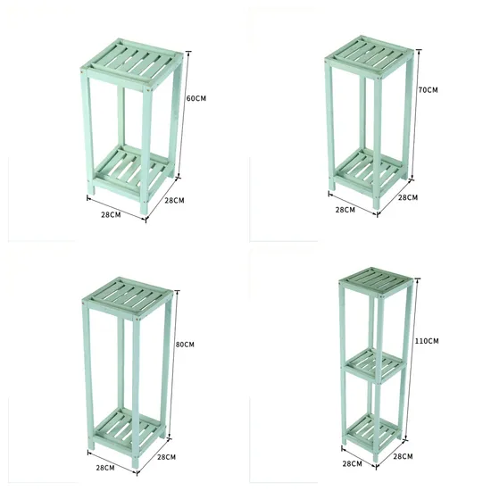 Three - Layer or Tour - Layer Square Wooden Flower Display Rack for Living Room