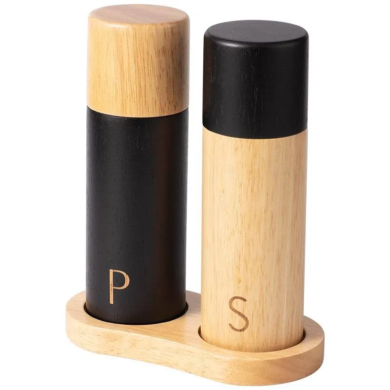 6-Inch Rubber Wood Manual Pepper Mill Spice Grinder