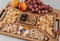 19X11.5 Inch Large Divided Wood Charcuterie Board Snack Plates Serving Tray with Handles for Party