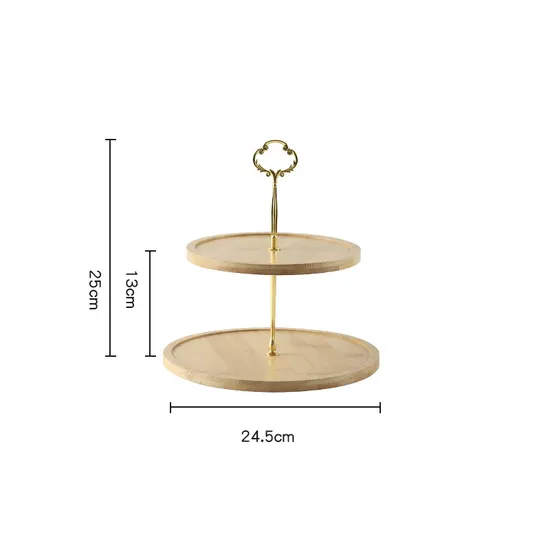 Space-Saving 3-Tier Bamboo Cake Stand with Detachable Legs for Traveling Bakers