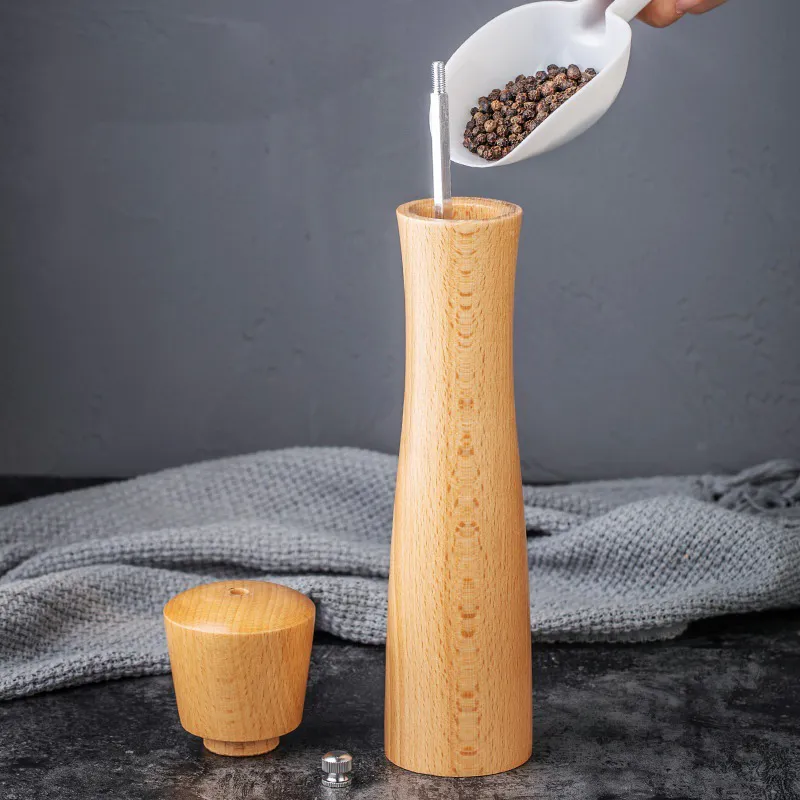 Manual Beechwood Pepper Grinder Spice Grinder Set for Kitchen