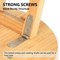 Oval Shape Bamboo Outdoor Picnic Table with Glass Holder for Park, Beach, Camping, Bed