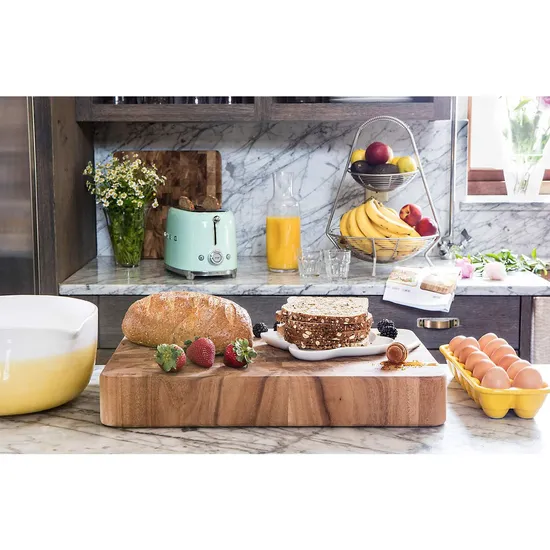 Rectangle Shape Thick End Grain Acacia Wood Cutting Board Butcher Block