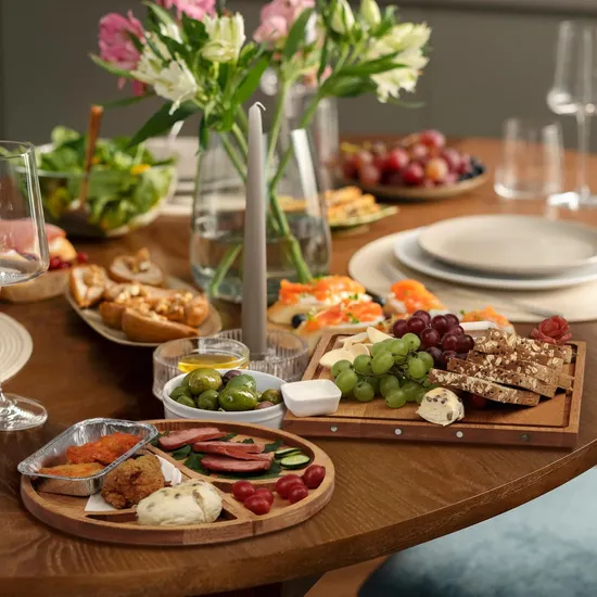 Eco-Friendly Acacia Wood Cheese Serving Tray for Entertaining