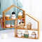 Manufacture House Shape 2 Tier Wood Cup Cake Stand Bamboo Cake Rack for Dessert