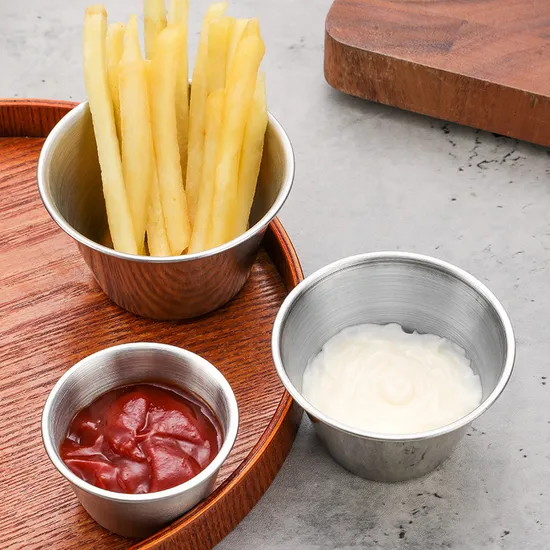 6 PCS Stainless Steel Condiment Cup with Silicone Lid for Lunch Box Picnic Travel Work
