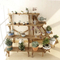 Stepped Style Solid Wood 4- Tier Corner Shelf Flower Rack Flower Pot Plant Stand