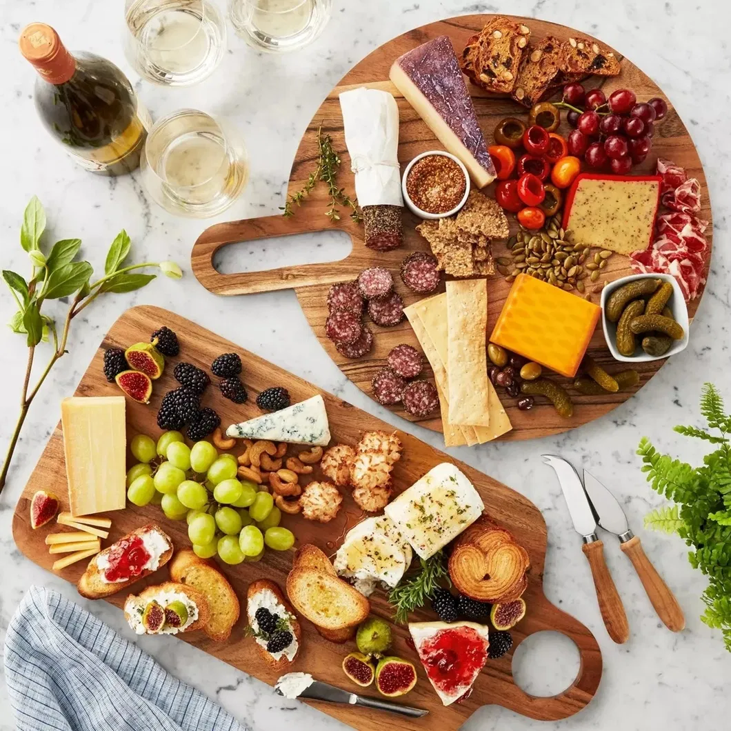 Acacia Wood Charcuterie Boards Set of 2