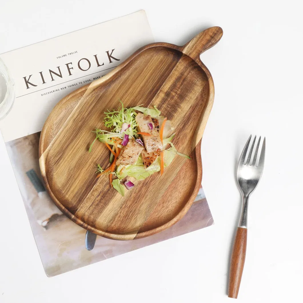 Heat Resistant Insulated Acacia Wood Kitchen Tray Serving Plates