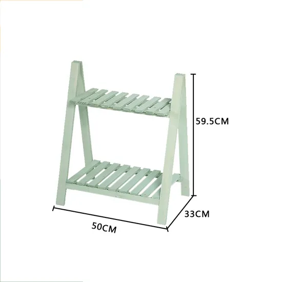 2 Tier Folding Ladder Design Wooden Plant Stand Garden Wooden Flower Pot Display