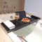Black Color Bamboo Bathroom Caddy Tray for Bathtub