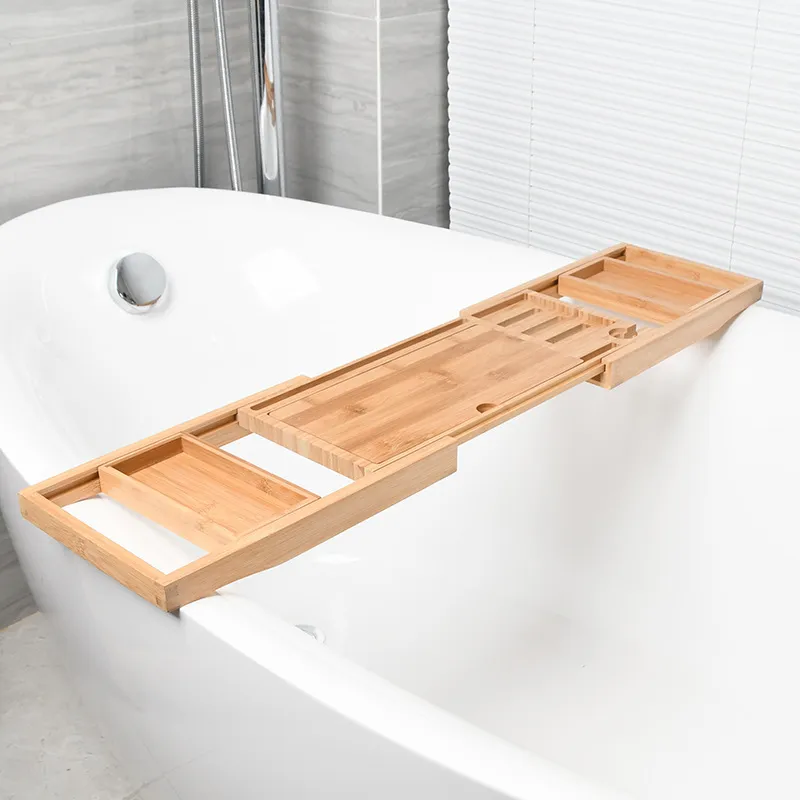 Extendable Bathtub Shelf Bathtub Tray Bamboo Bathtub Rack