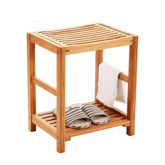 Fan-Shaped Wood Corner Storage Stool Bamboo Bathroom Corner Stool Bath Stool