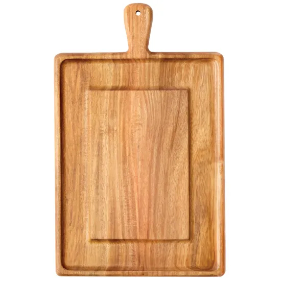 Rectangular Acacia Wood Cheese Board Charcuterie Board with Handle