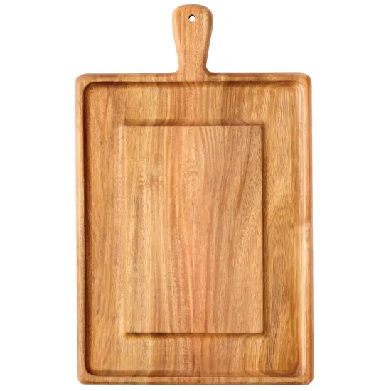 Rectangular Acacia Wood Cheese Board Charcuterie Board with Handle