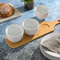 Elegant 3-Piece White Tidbit Bowl Set with Bamboo Serving Tray