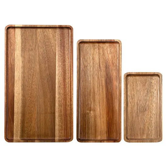 Versatile Acacia Serving Tray Set for Cheese and Appetizers